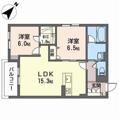 アンビエラ シュシュ I(2LDK/1階)の間取り写真