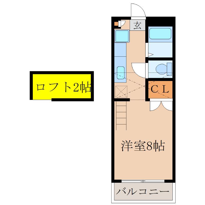 グリーンハイツKANOYAI(ワンルーム/1階)の間取り写真