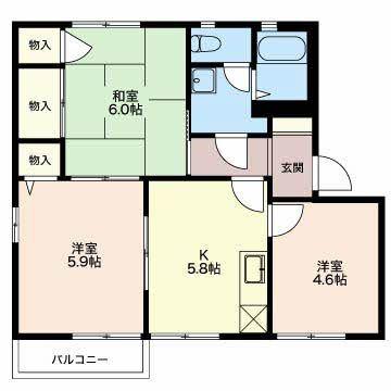 ロイヤルシーンII(3K/2階)の間取り写真