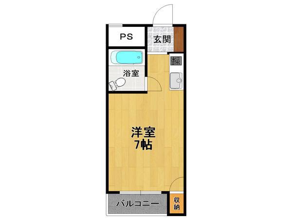 ハイツホリデー(ワンルーム/1階)の間取り写真