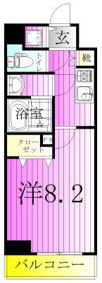 ラヴェニール町屋(1K/6階)の間取り写真