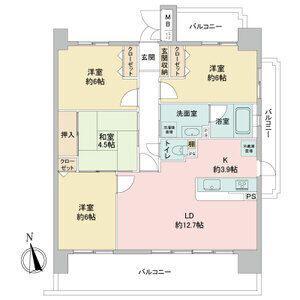スクエア名古屋港 本館(4SLDK/10階)の間取り写真