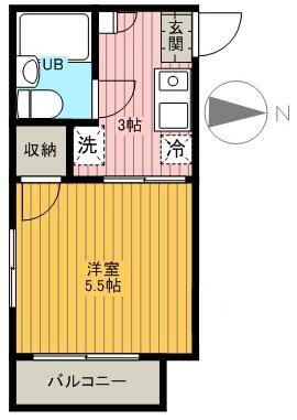 アステール館(1K/1階)の間取り写真