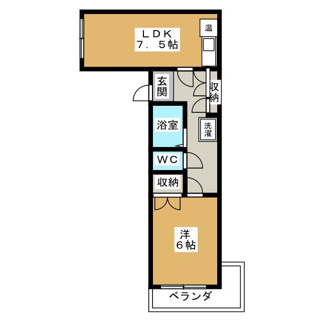 城山ハイツI(1DK/3階)の間取り写真