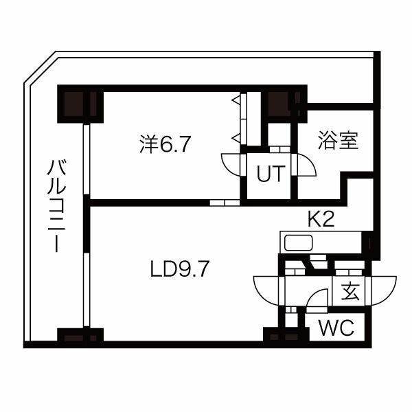 グランドタワー札幌(1LDK/3階)の間取り写真