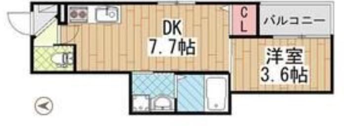 ディアー近大(1DK/1階)の間取り写真