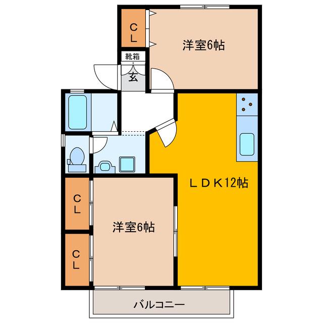 アリージェンス10(2LDK/1階)の間取り写真