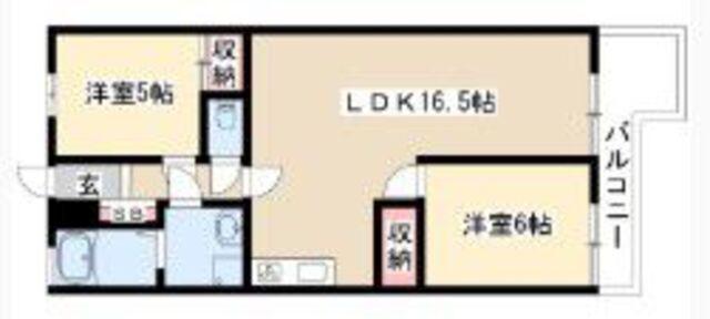 シャンボール近藤(2LDK/3階)の間取り写真