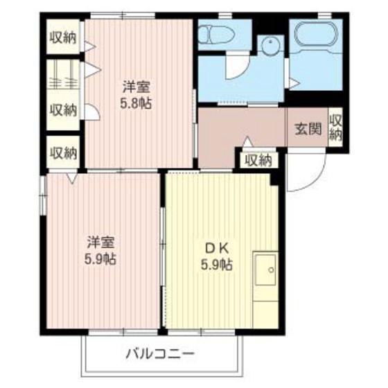 シャーメゾン細谷(2K/1階)の間取り写真