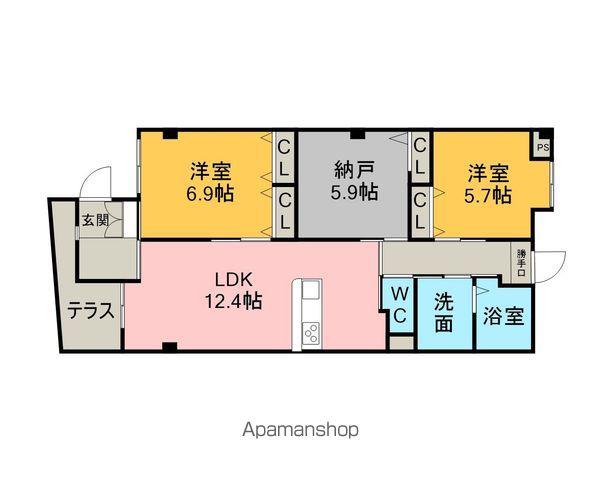 リバーサイド東洋(2SLDK/1階)の間取り写真