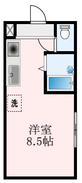 ヒルズ野尻(ワンルーム/1階)の間取り写真