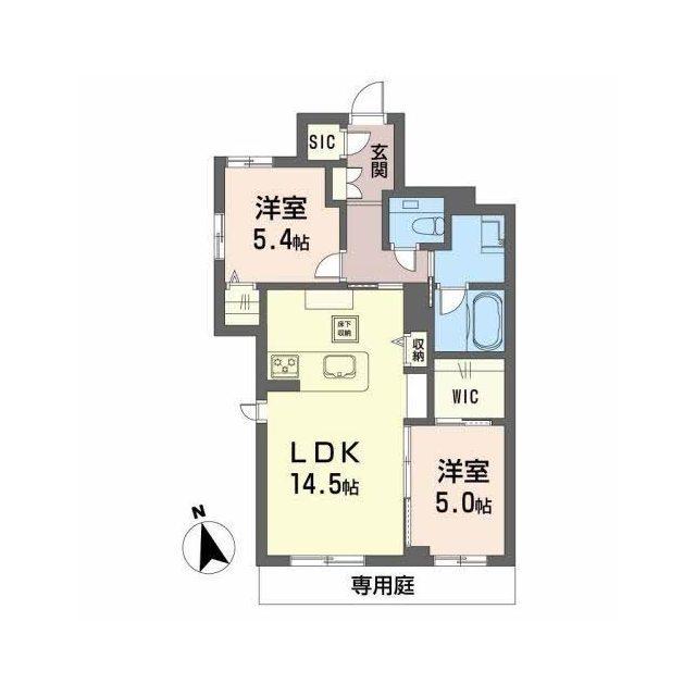 SHAMAISON EST MA&8722MA II(2LDK/1階)の間取り写真