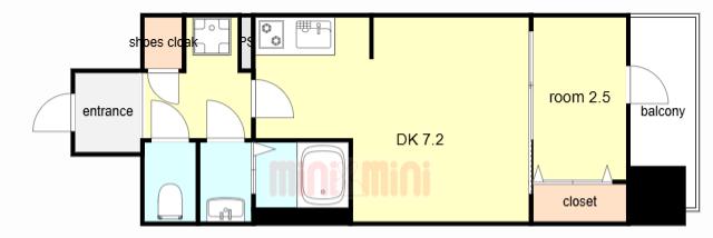 ソルテラス神戸栄町通(1DK/9階)の間取り写真