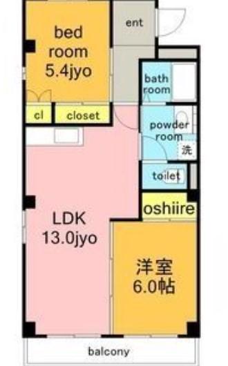 グランドール(2LDK/1階)の間取り写真