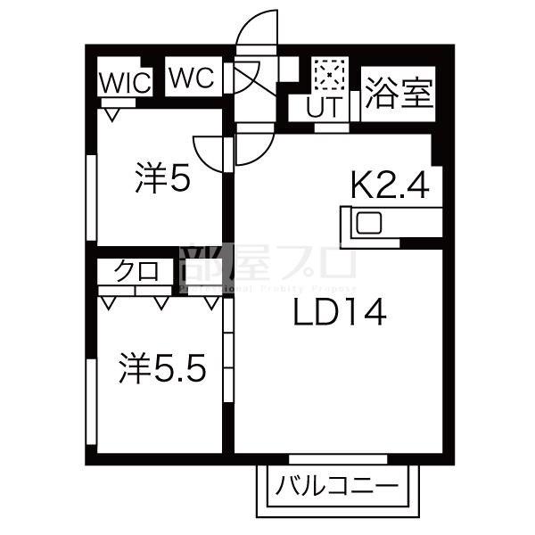 TERRE DE NORD(2LDK/4階)の間取り写真