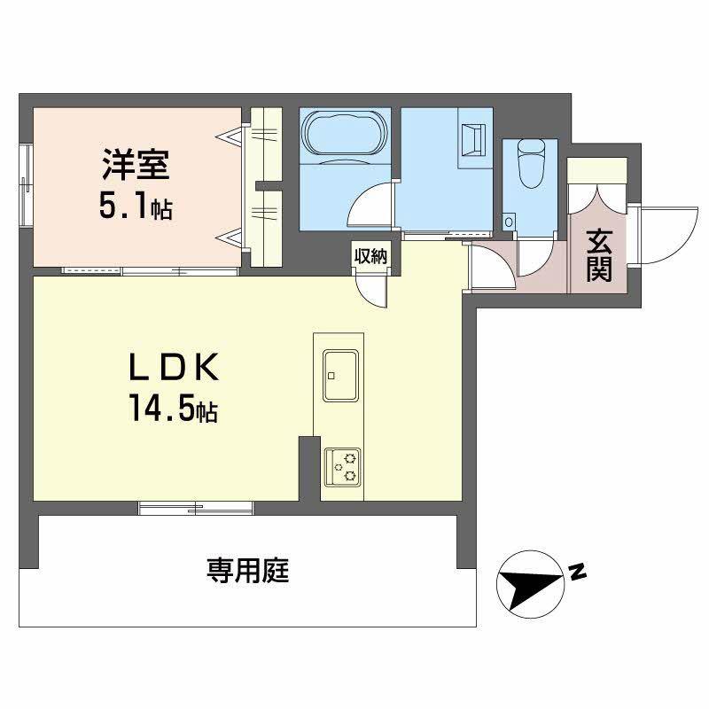 WISTAR HILLS ATSUTA(1LDK/1階)の間取り写真