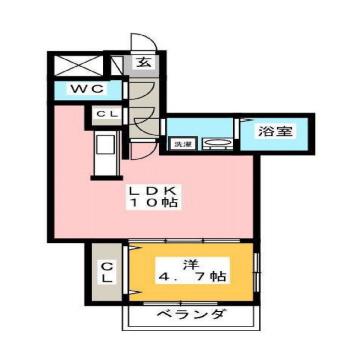 メゾンクラッセ日赤通(1LDK/2階)の間取り写真