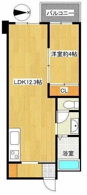 SUNイーストビル(1LDK/3階)の間取り写真