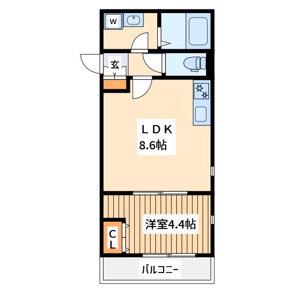 ハレレア タチカワ(1LDK/3階)の間取り写真