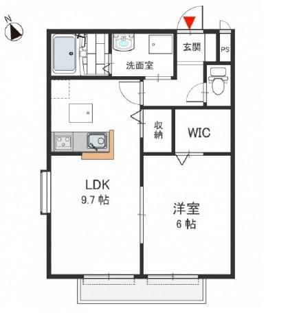 メイユール(1LDK/1階)の間取り写真