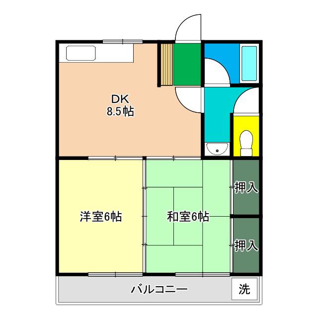 第二池田マンション(2DK/3階)の間取り写真