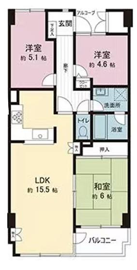 オーベル川口(3LDK/2階)の間取り写真