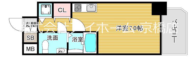 S-RESIDENCE野江(ワンルーム/3階)の間取り写真