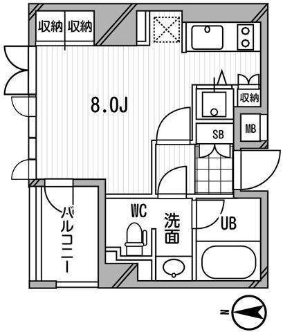 アーデン木場(ワンルーム/2階)の間取り写真