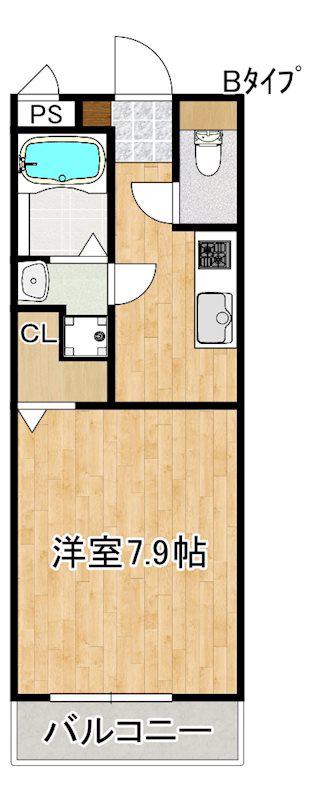 リコルテRINKU(1K/3階)の間取り写真