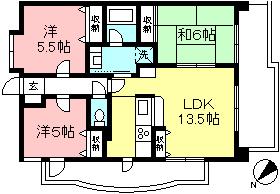 グローリーヒルズ(3LDK/3階)の間取り写真