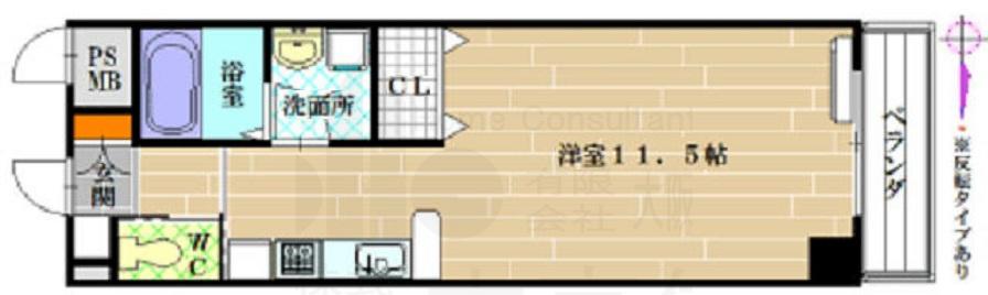 ガーデンパレス久宝寺(ワンルーム/3階)の間取り写真