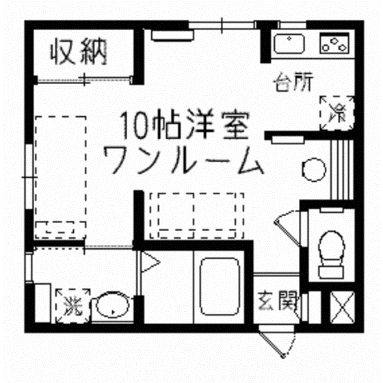 MITE・LUCE(ワンルーム/1階)の間取り写真