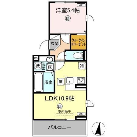 テールエリテ(1LDK/1階)の間取り写真