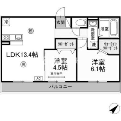 メナージュ今(2LDK/2階)の間取り写真