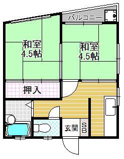 酒井マンション(2K/2階)の間取り写真
