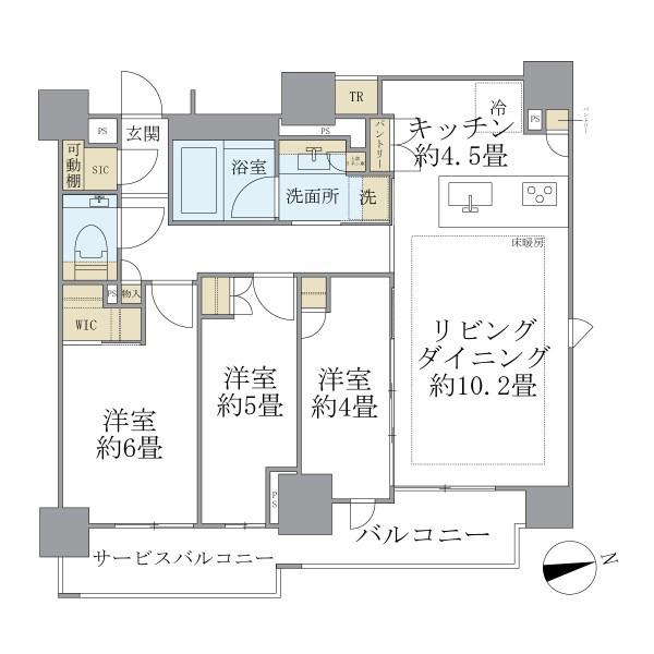 BRILLIA早稲田鶴巻町(3LDK/9階)の間取り写真
