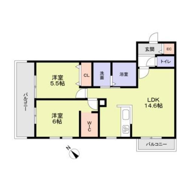 CASA FORESTALE-B(2LDK/3階)の間取り写真