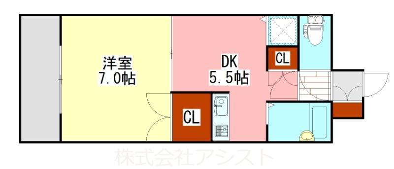 セントフォール柏の森(1DK/2階)の間取り写真