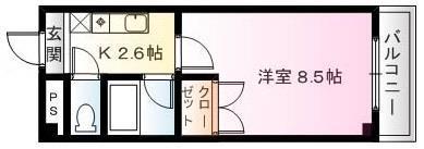 キャンパスヴィレッジ(1K/1階)の間取り写真