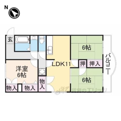 フレール(3LDK/4階)の間取り写真