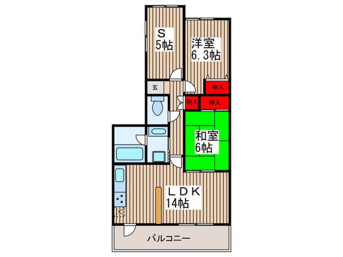 フォレストコート(2SLDK/4階)の間取り写真
