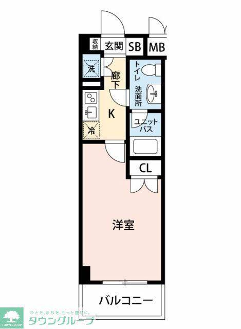 VILLAGE HOUSE幕張本郷(1K/2階)の間取り写真