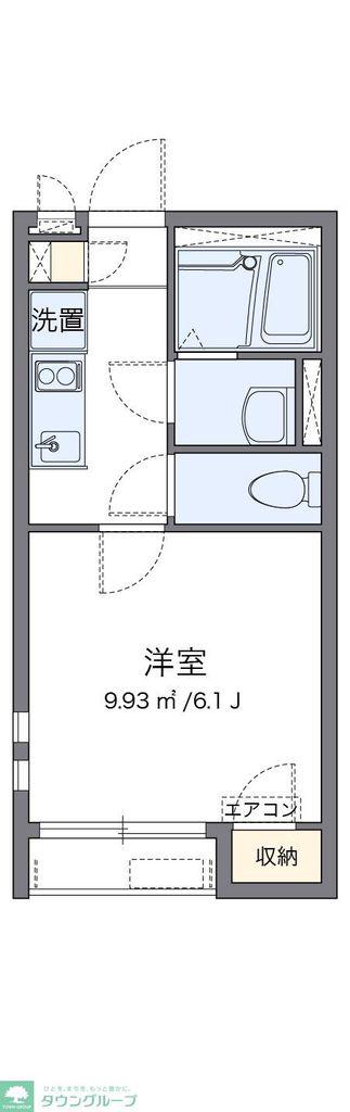 クレイノ加山荘(1K/2階)の間取り写真