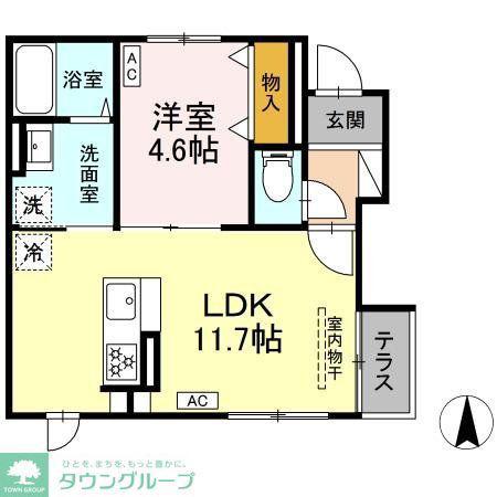 CHISE(1LDK/1階)の間取り写真