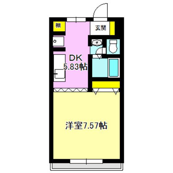 グランド キャニオン(1DK/5階)の間取り写真