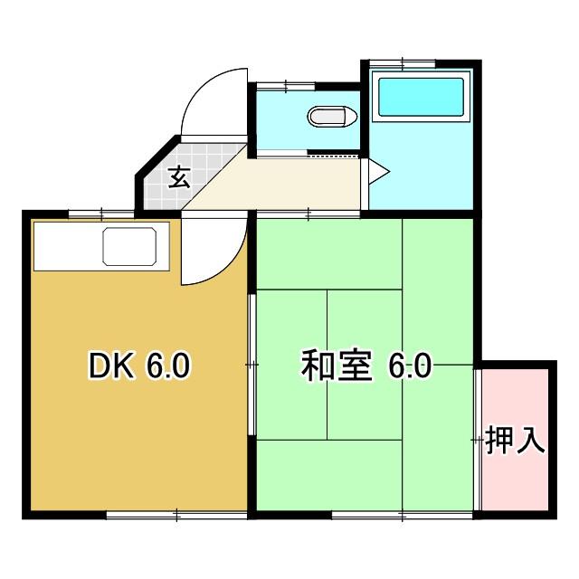 ハイツパレット(1DK/2階)の間取り写真