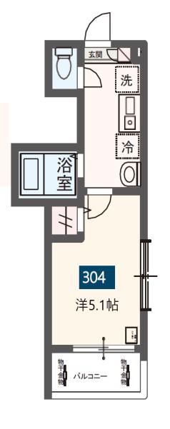 MELDIA舎人(1K/3階)の間取り写真