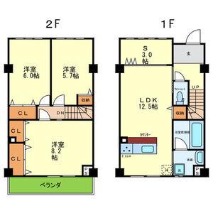 イーストRITZ巽(3SLDK/1階)の間取り写真