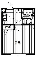 コーポY(1K/2階)の間取り写真