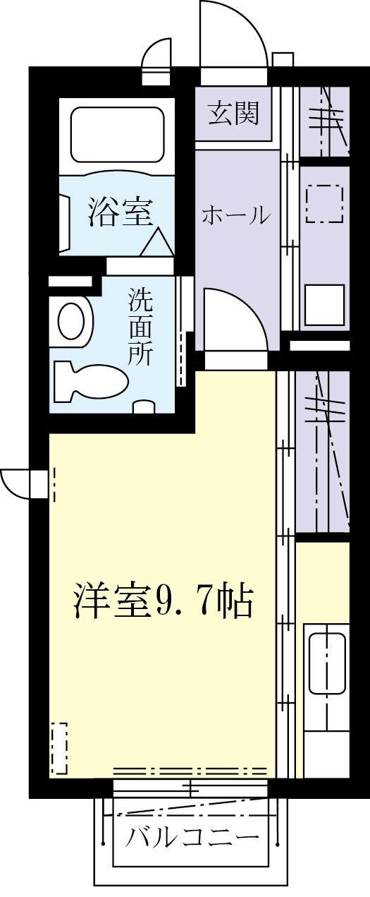 コーポエスペロ(ワンルーム/1階)の間取り写真